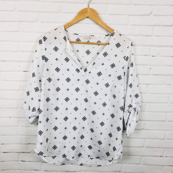 41 Hawthorn Tops - 41 Hawthorn Stitchfix Blue White Tribal Blouse